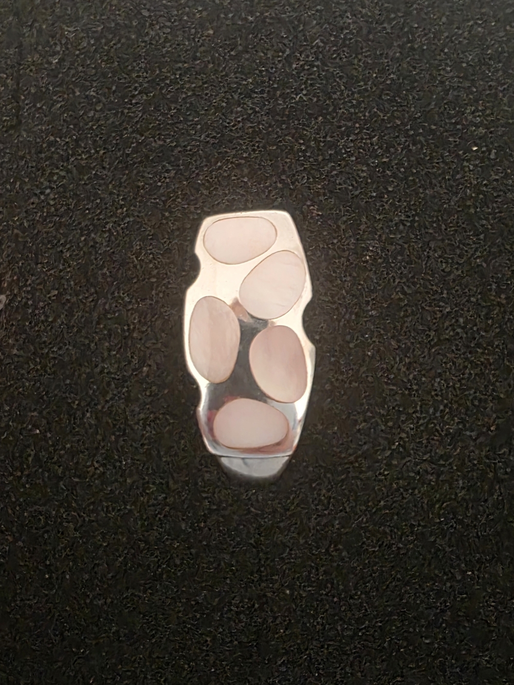 Modern Silver Enhancer Pendant with Pink Mother Pearl Inlays